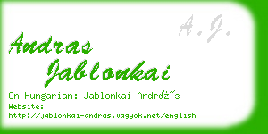 andras jablonkai business card